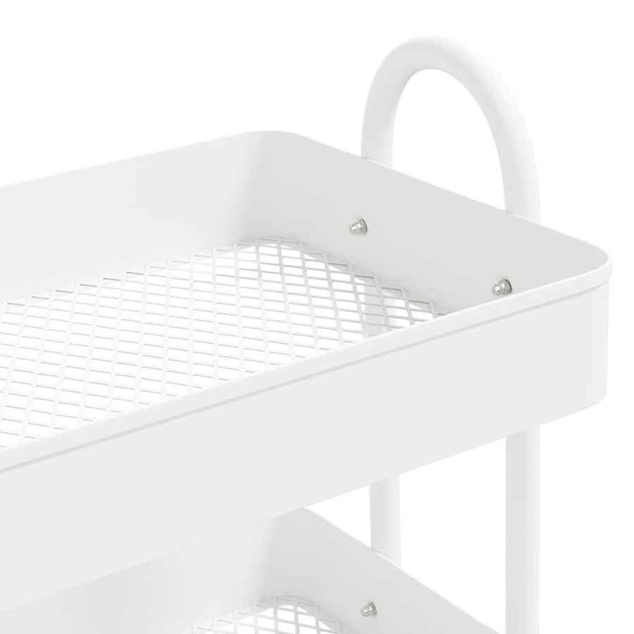 Trolley 3-Laags 43X34X79 Cm Staal Wit