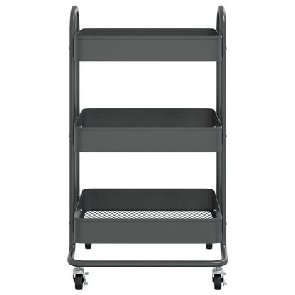 Trolley 3-Laags 43X34X79 Cm Staal Kleurig Antraciet