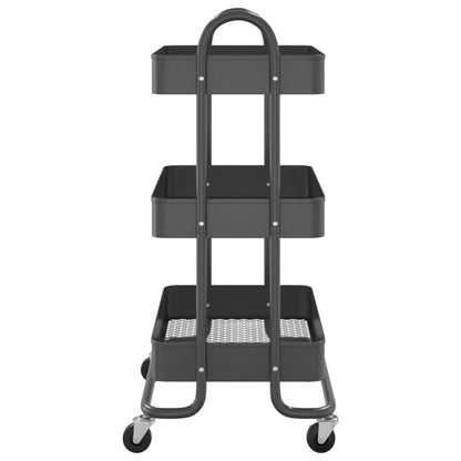 Trolley 3-Laags 43X34X79 Cm Staal Kleurig Antraciet