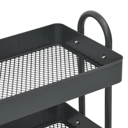 Trolley 3-Laags 43X34X79 Cm Staal Kleurig Antraciet