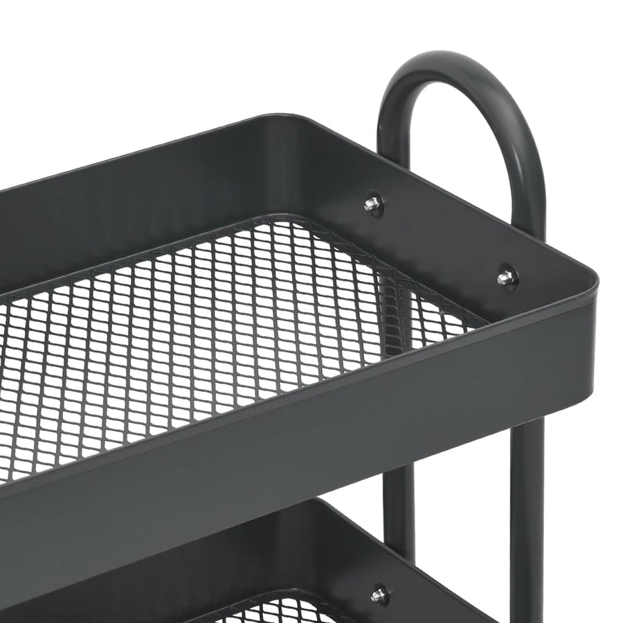 Trolley 3-Laags 43X34X79 Cm Staal Kleurig Antraciet