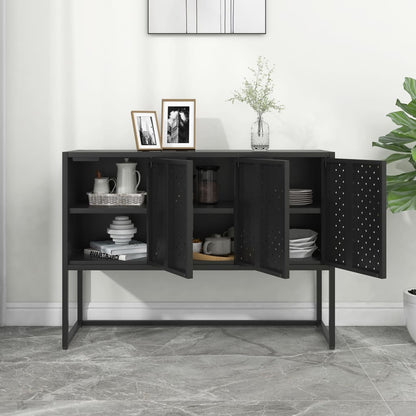 Dressoir 105x35x75 cm staal zwart