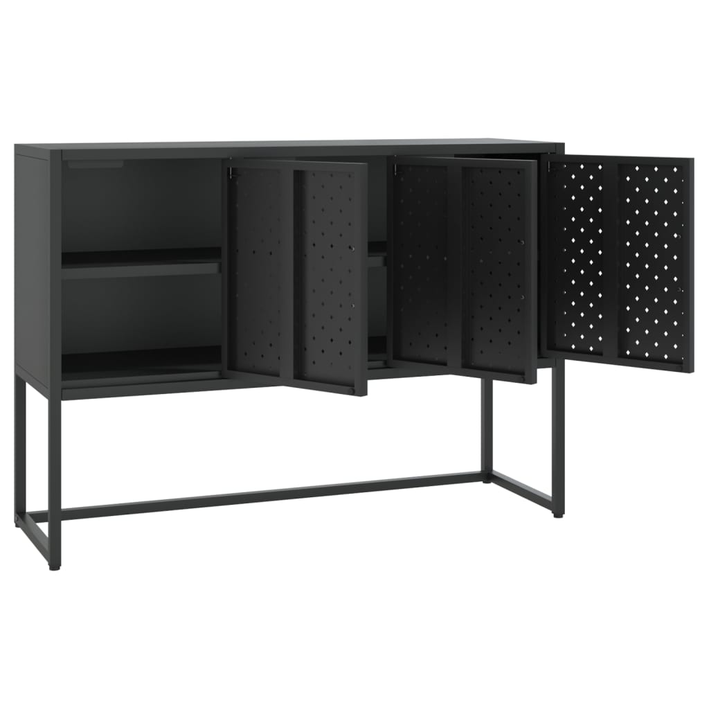 Dressoir 105x35x75 cm staal zwart