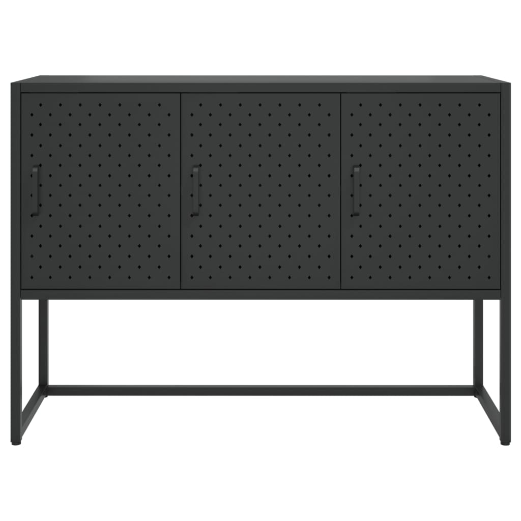 Dressoir 105x35x75 cm staal zwart
