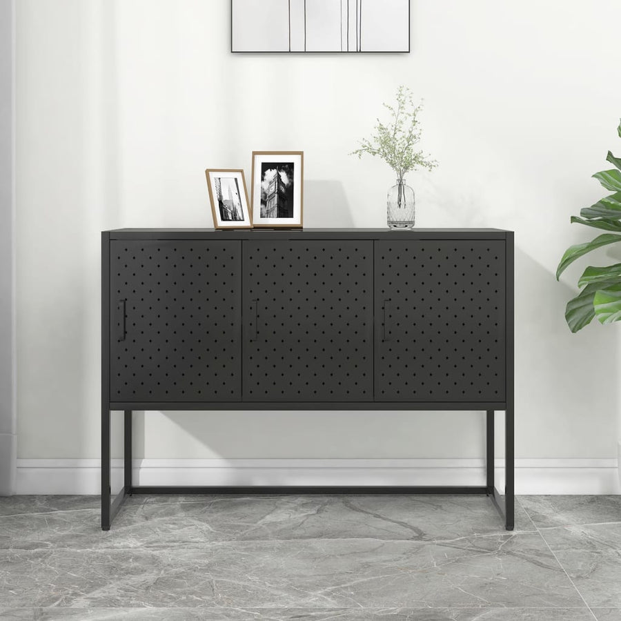 Dressoir 105x35x75 cm staal zwart