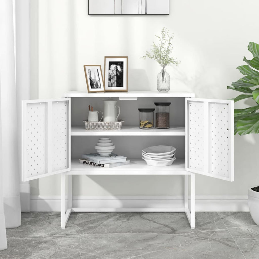Dressoir 75x35x75 cm staal wit