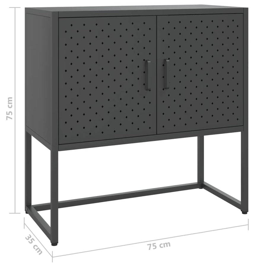 Dressoir 75X35X Staal Kleurig 75 cm