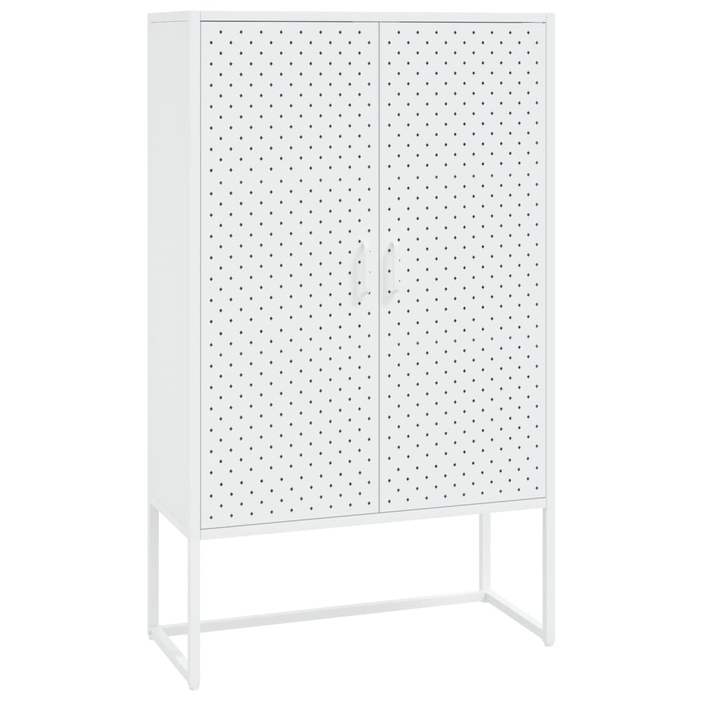 Hoge kast 80x35x135 cm staal wit
