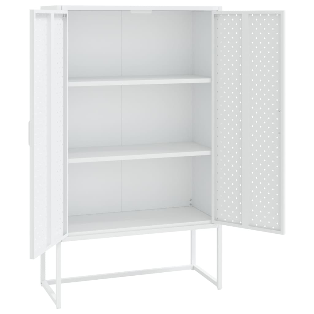 Hoge kast 80x35x135 cm staal wit