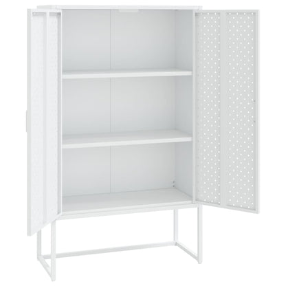 Hoge kast 80x35x135 cm staal wit