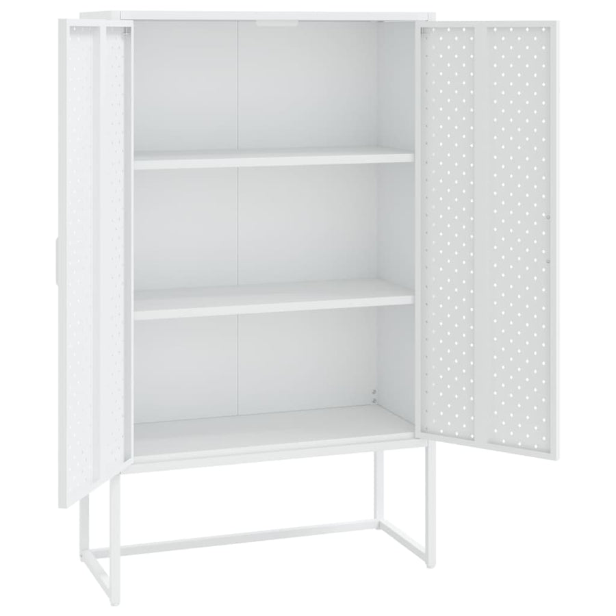Hoge kast 80x35x135 cm staal wit