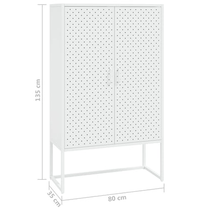 Hoge kast 80x35x135 cm staal wit