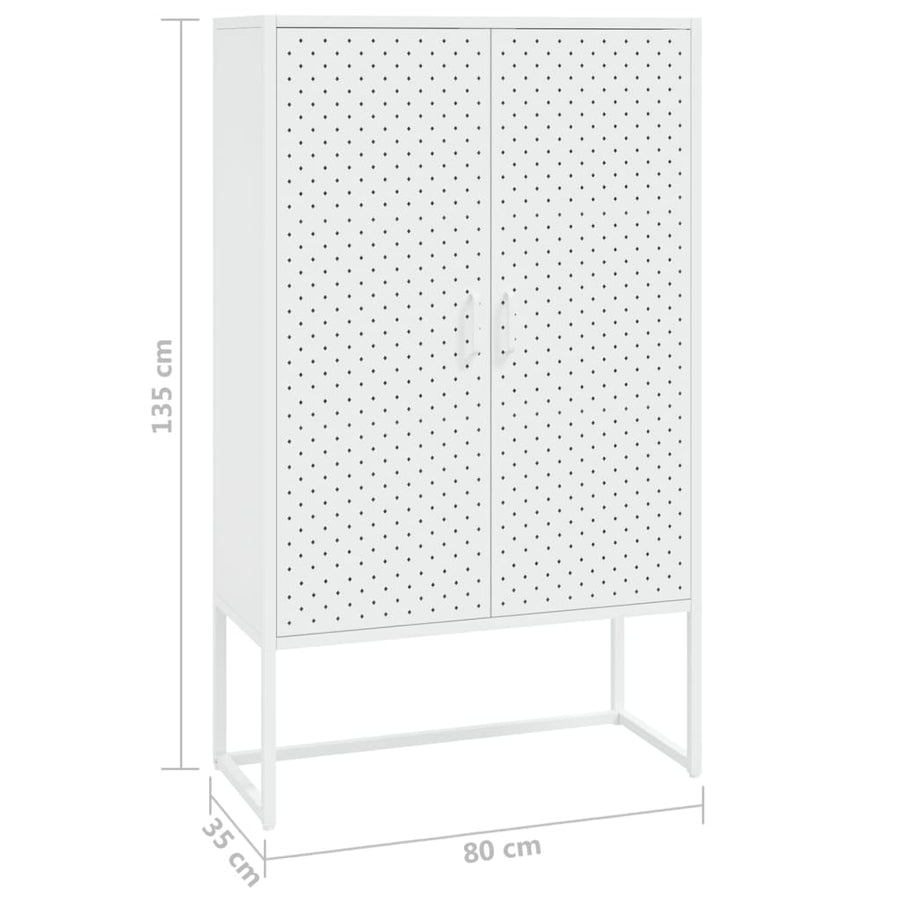 Hoge kast 80x35x135 cm staal wit