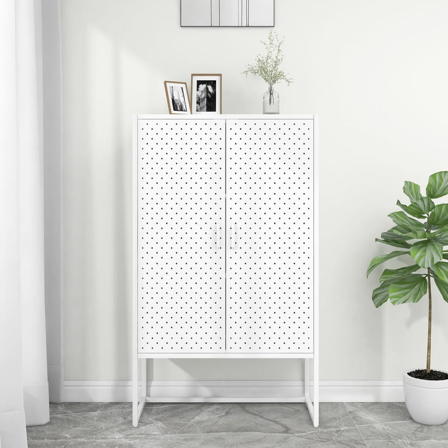 Hoge kast 80x35x135 cm staal wit