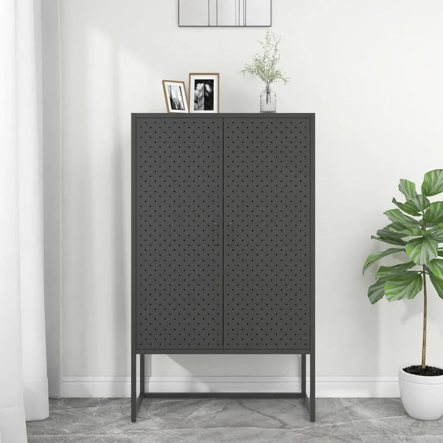 Hoge Kast 80X35X135 Cm Staal Kleurig Antraciet