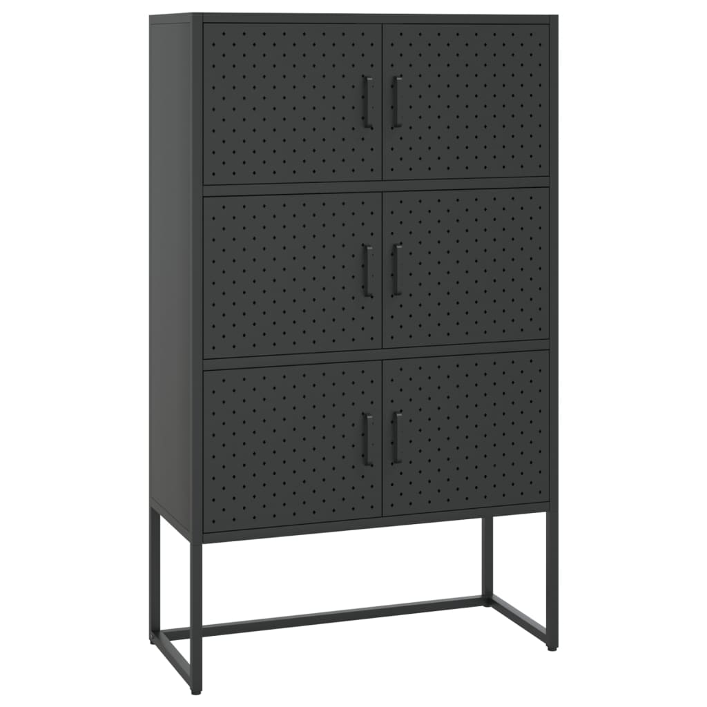 Hoge kast 80x35x135 cm staal zwart