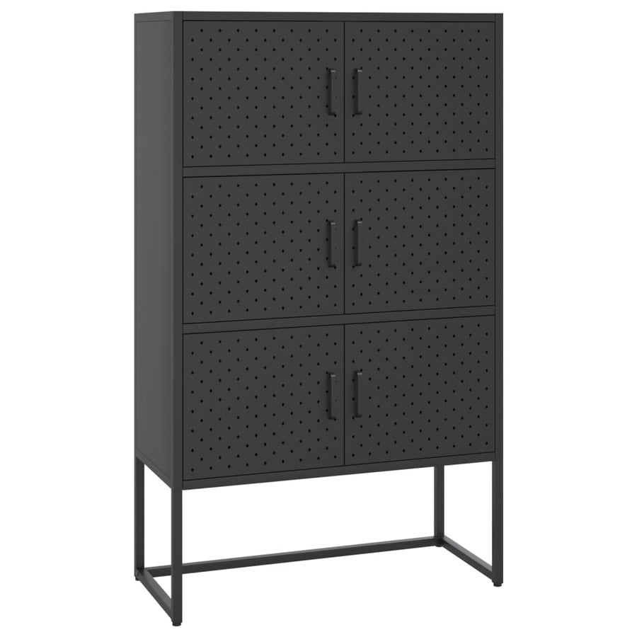 Hoge kast 80x35x135 cm staal zwart