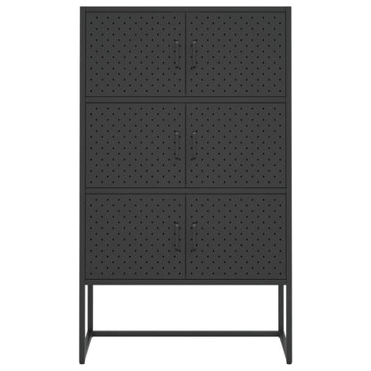 Hoge kast 80x35x135 cm staal zwart