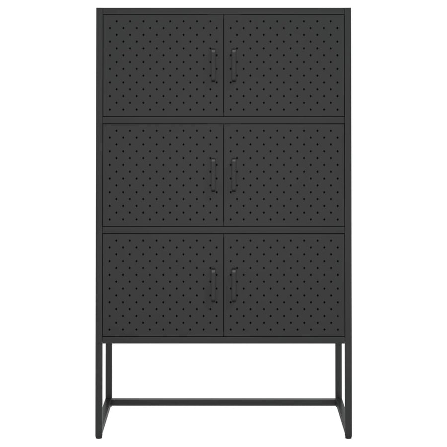 Hoge kast 80x35x135 cm staal zwart