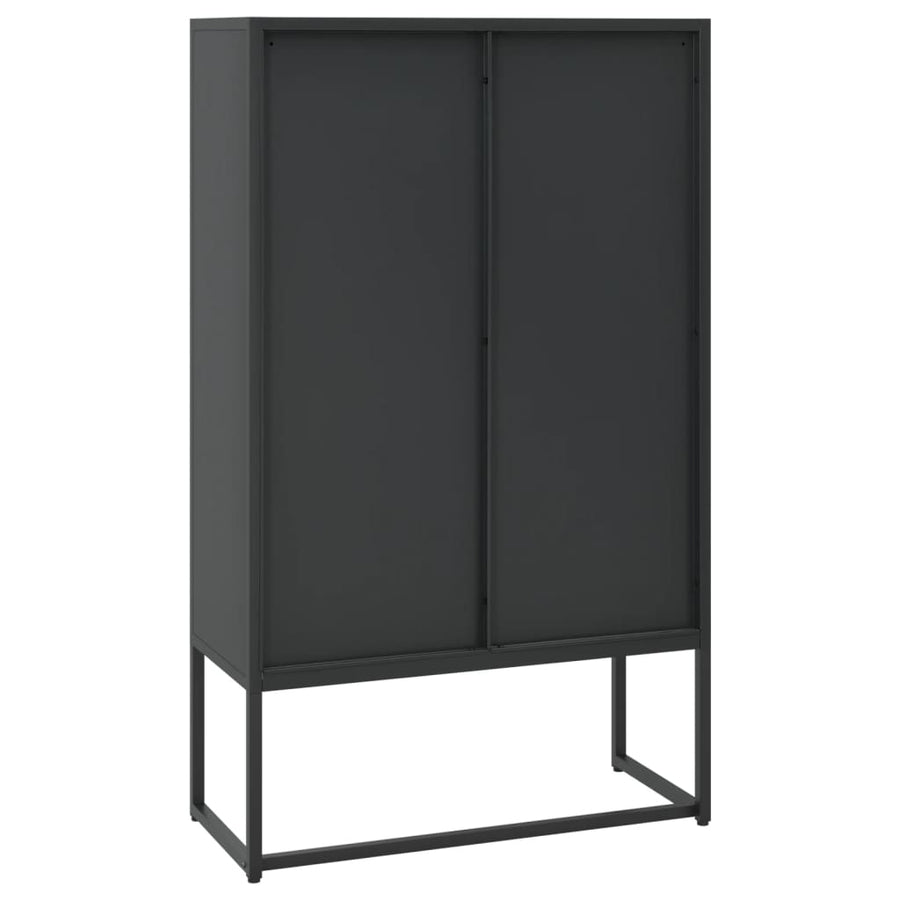 Hoge kast 80x35x135 cm staal zwart