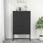 Hoge kast 80x35x135 cm staal zwart wandmontage