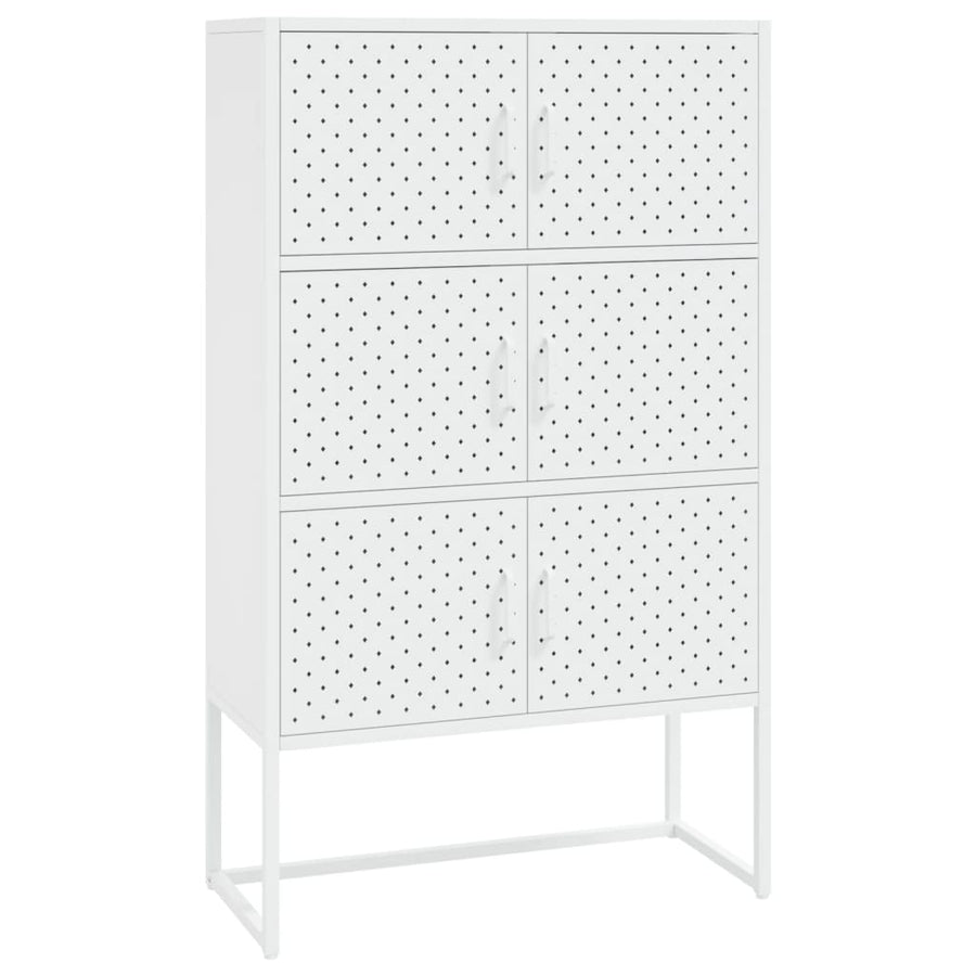 Hoge kast 80x35x135 cm staal wit
