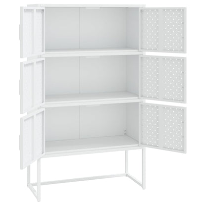 Hoge kast 80x35x135 cm staal wit