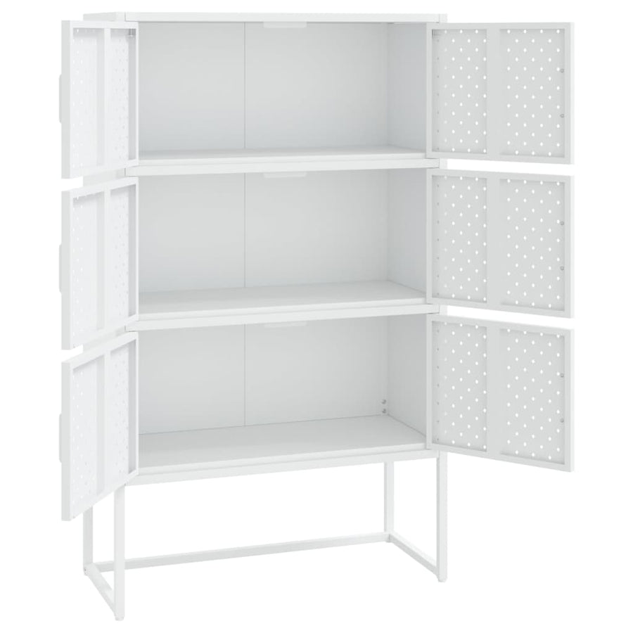 Hoge kast 80x35x135 cm staal wit