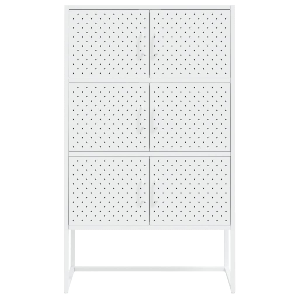 Hoge kast 80x35x135 cm staal wit