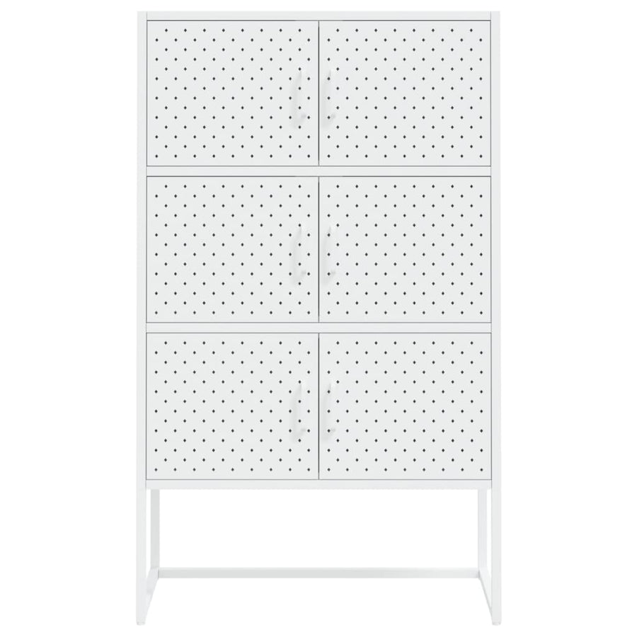 Hoge kast 80x35x135 cm staal wit