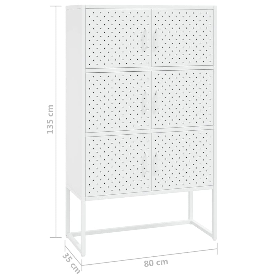 Hoge kast 80x35x135 cm staal wit