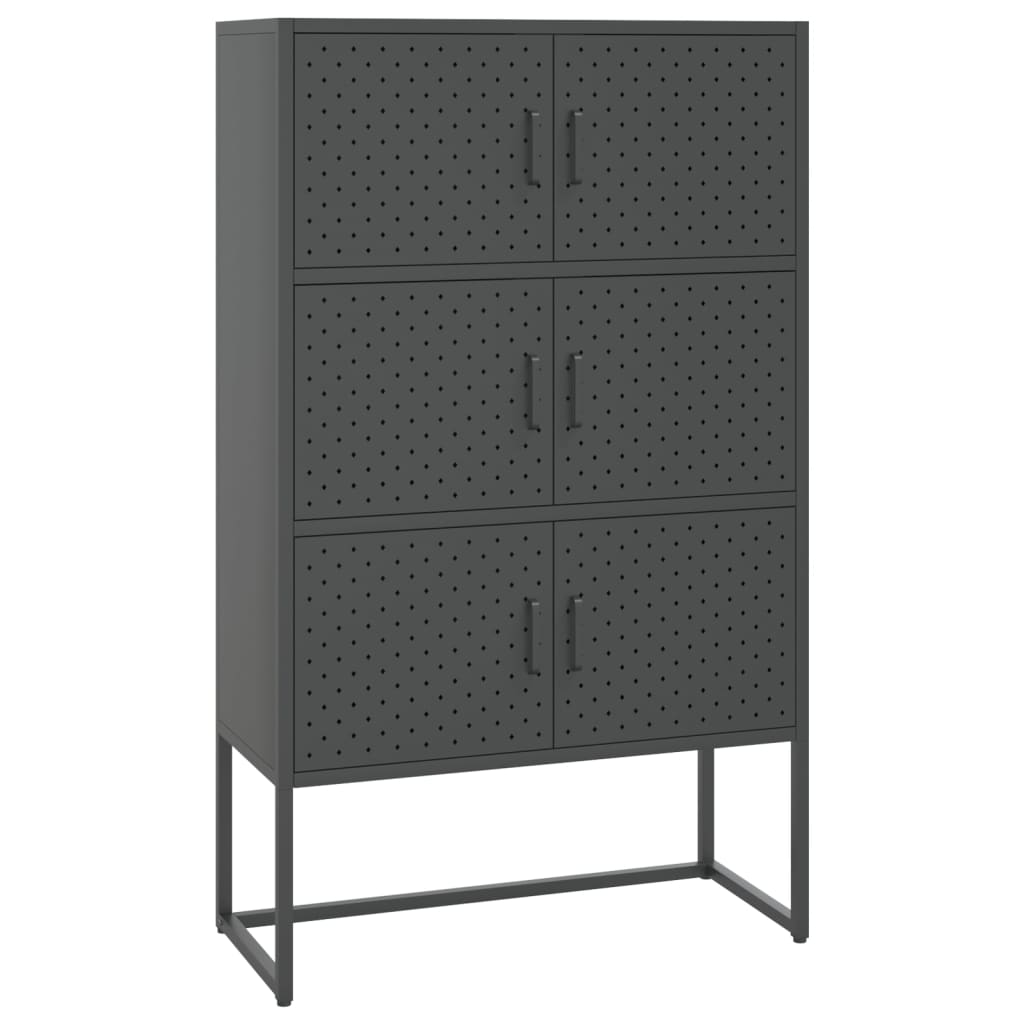 Hoge Kast Staal Kleurig Antraciet 80 x 35 x 135 cm