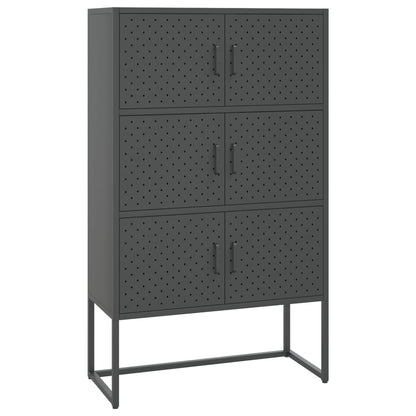Hoge Kast Staal Kleurig Antraciet 80 x 35 x 135 cm
