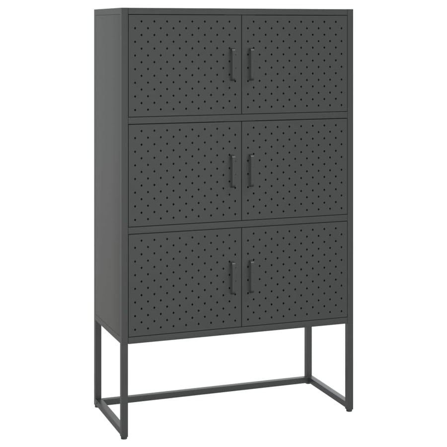 Hoge Kast Staal Kleurig Antraciet 80 x 35 x 135 cm