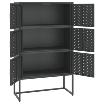 Hoge Kast Staal Kleurig Antraciet 80 x 35 x 135 cm
