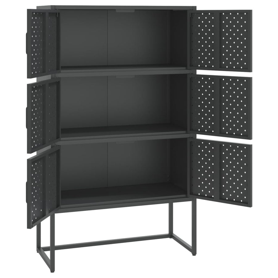 Hoge Kast Staal Kleurig Antraciet 80 x 35 x 135 cm