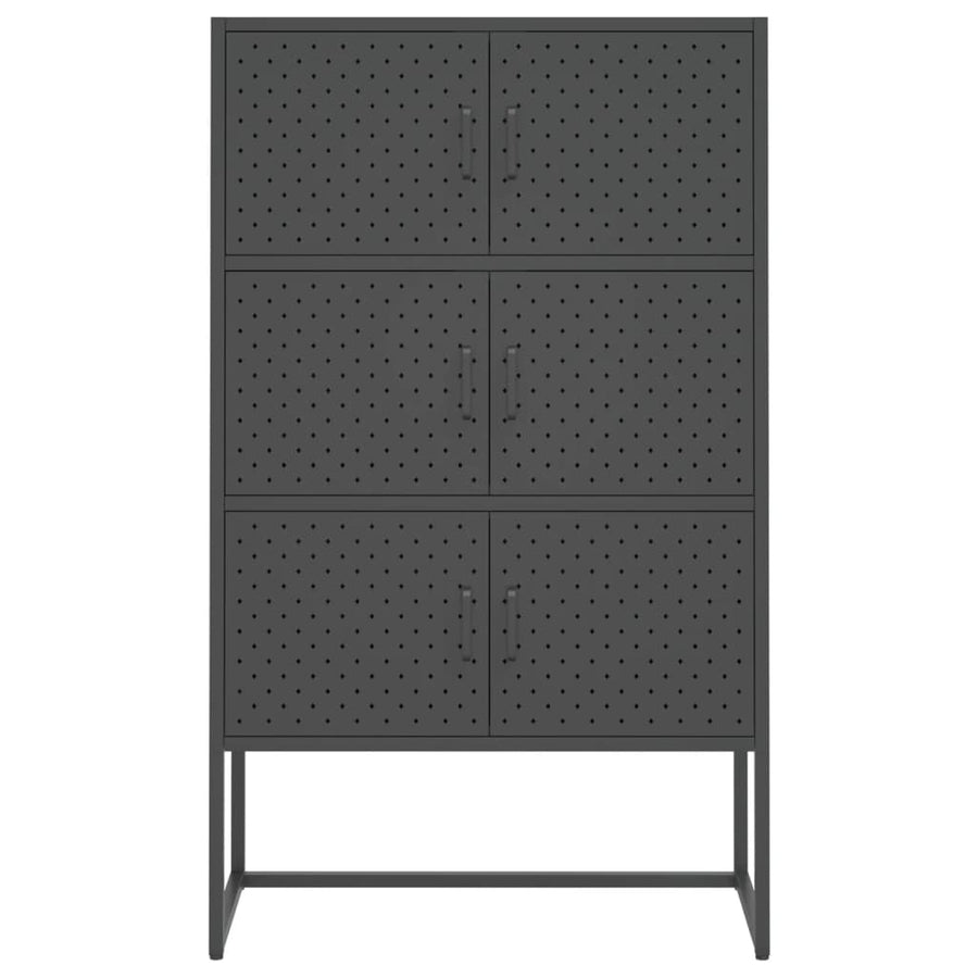 Hoge Kast Staal Kleurig Antraciet 80 x 35 x 135 cm