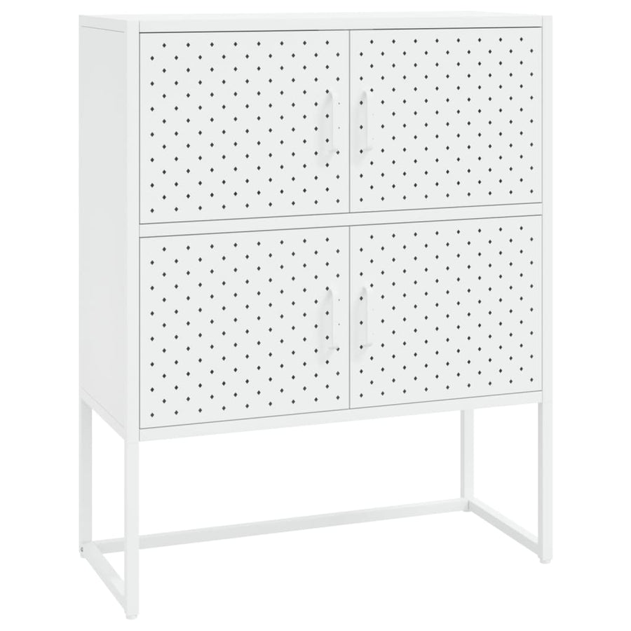 Hoge Kast Staal Wit 80 x 35 x 100 cm