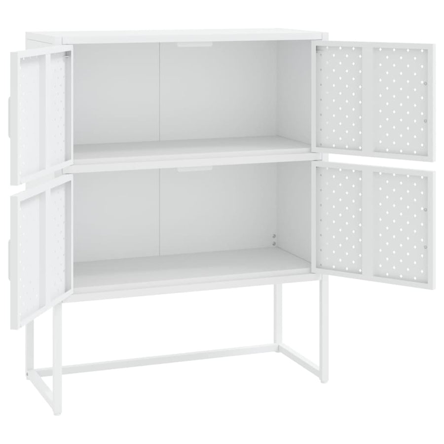 Hoge Kast Staal Wit 80 x 35 x 100 cm