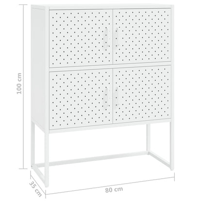 Hoge Kast Staal Wit 80 x 35 x 100 cm