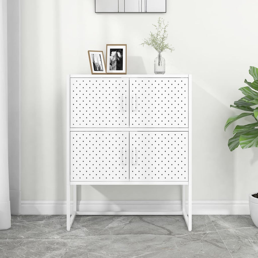 Hoge Kast Staal Wit 80 x 35 x 100 cm