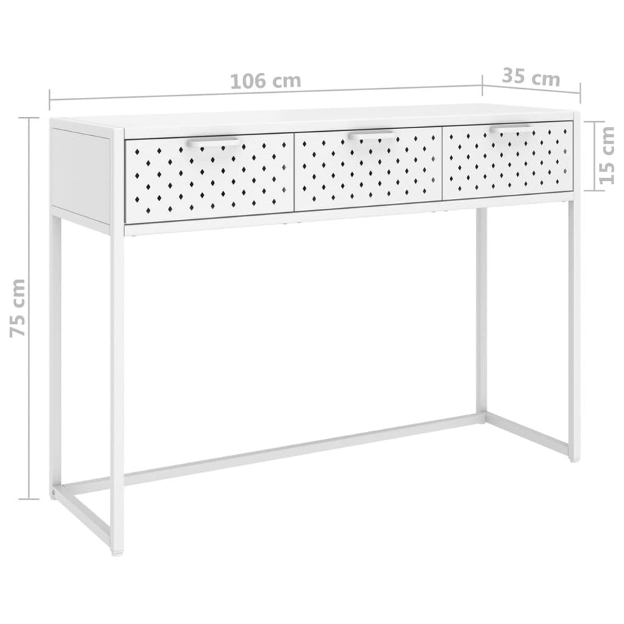 Wandtafel 106x35x75 cm staal wit