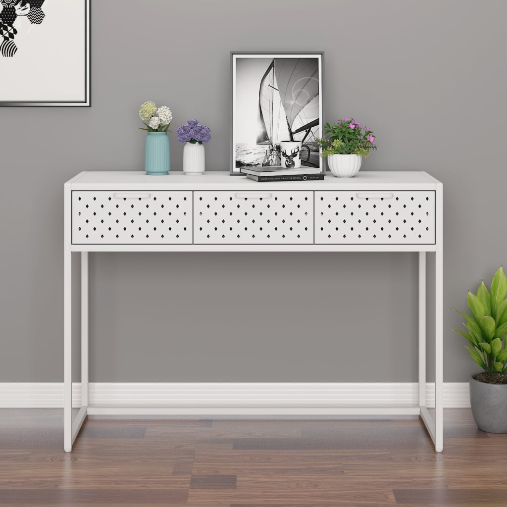 Wandtafel 106x35x75 cm staal wit