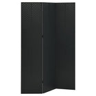 Kamerscherm staal 3 panelen zwart