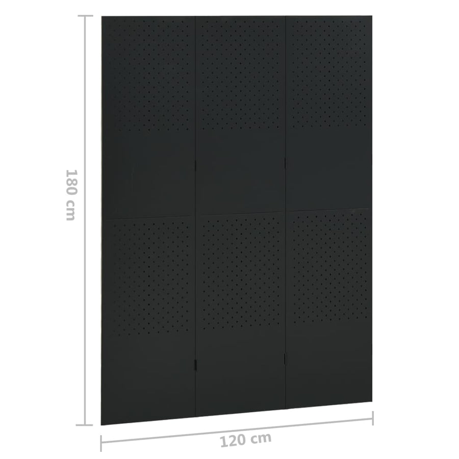 Kamerscherm Met 3 Panelen Staal 1