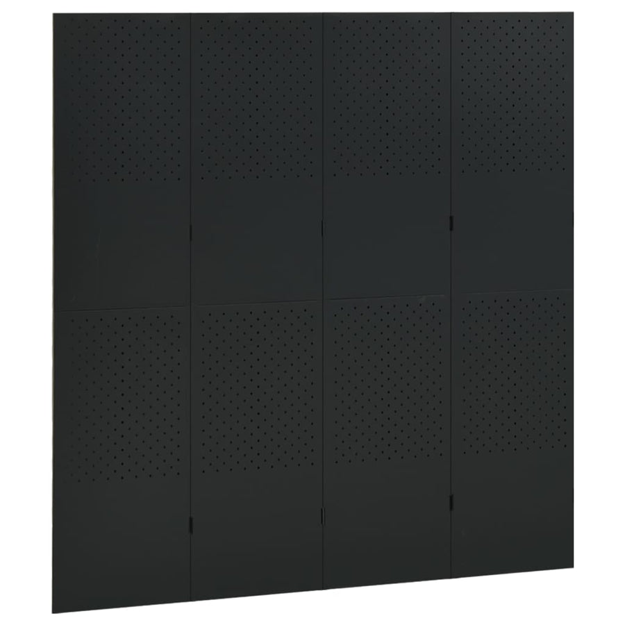 Kamerscherm Met 4 Panelen Staal 1