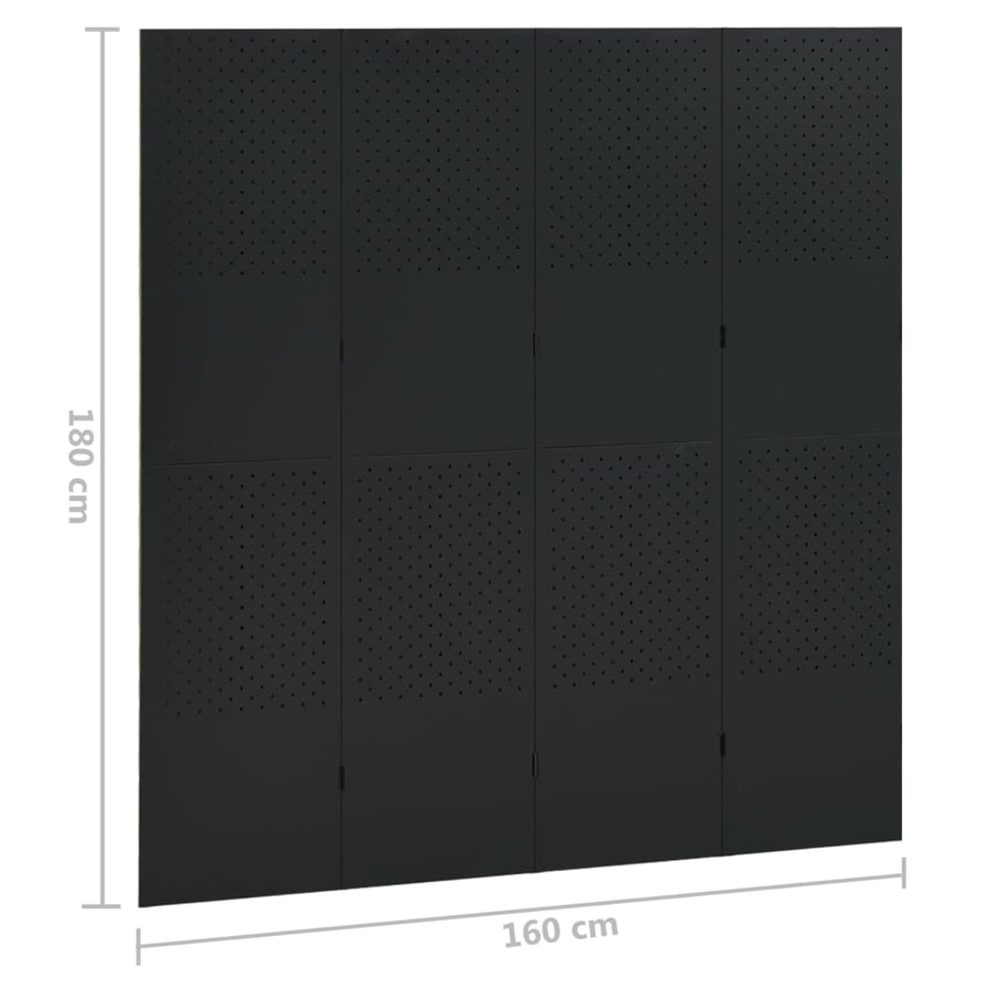 Kamerscherm Met 4 Panelen Staal 1