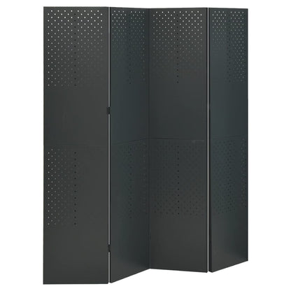 Kamerscherm Met 4 Panelen Staal Kleurig 1