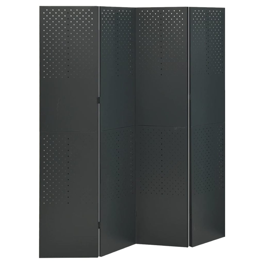 Kamerscherm Met 4 Panelen Staal Kleurig 1