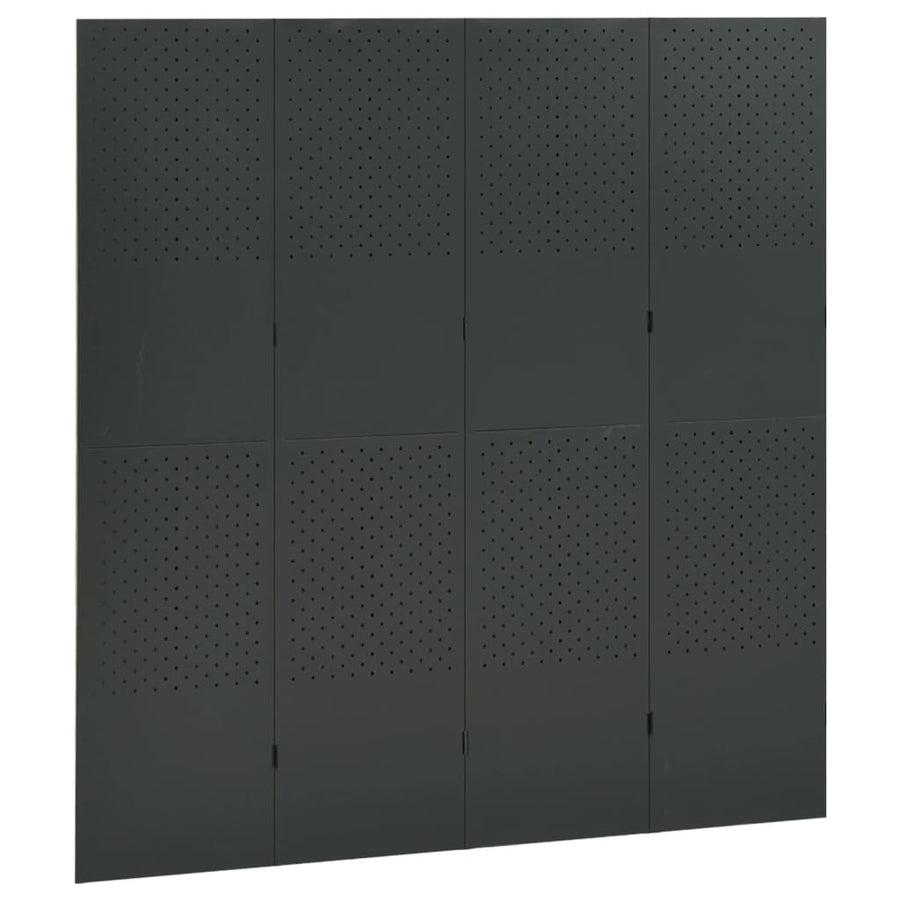 Kamerscherm Met 4 Panelen Staal Kleurig 1